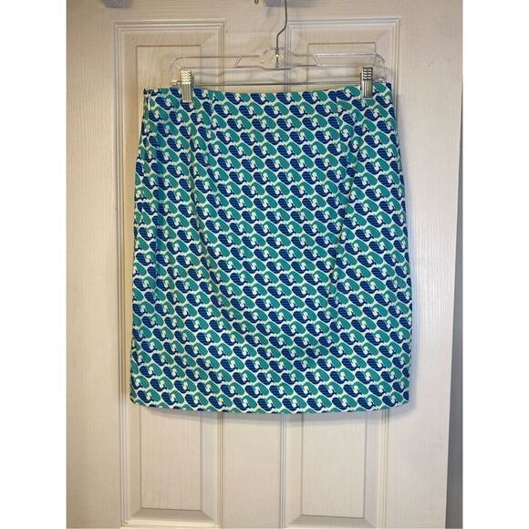 Talbots Blue Whale Twill Skirt Sz. 8 Side Zip Packable Vacation - Picture 4 of 9